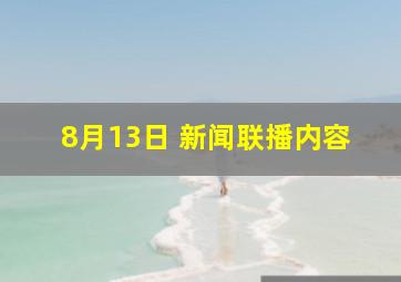 8月13日 新闻联播内容